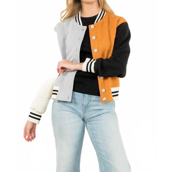 NEW THML colorblock button up jacket in multi - Picture 1 of 3